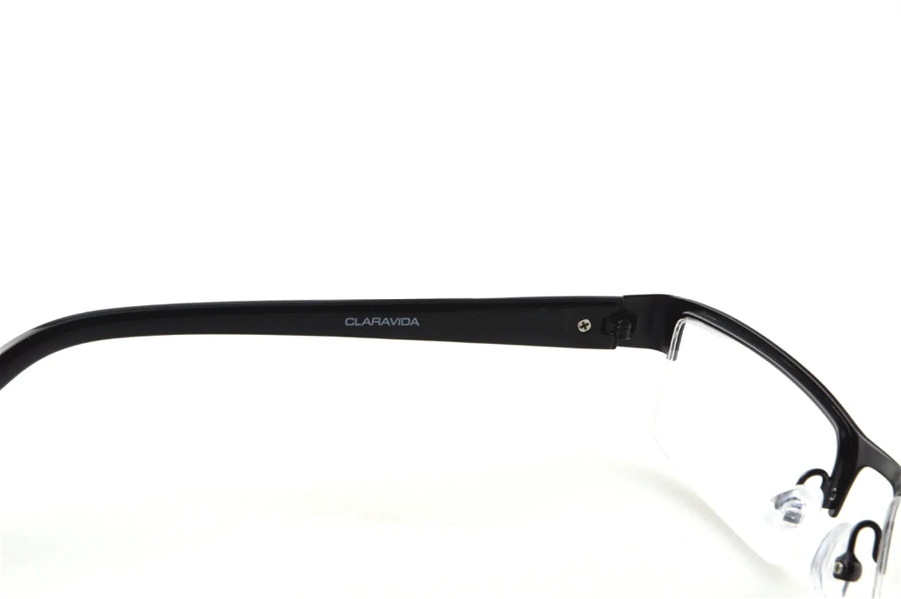 Lunettes de lecture à revêtement multicouche demi-jante en alliage de titane, style professionnel, 0