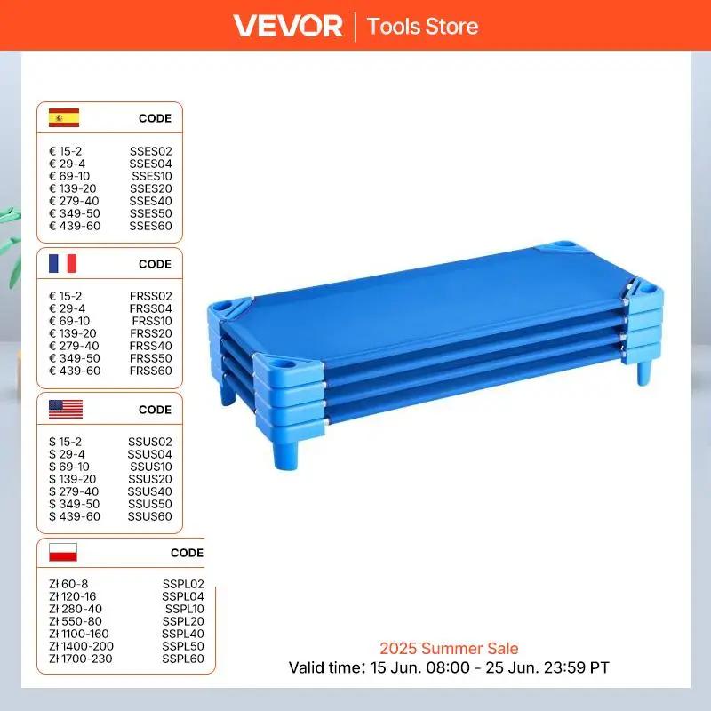 VEVOR Lit de sieste empilable pour enfant, 4 pcs, lit de couchage portable pour tout-petits, 130 x 5