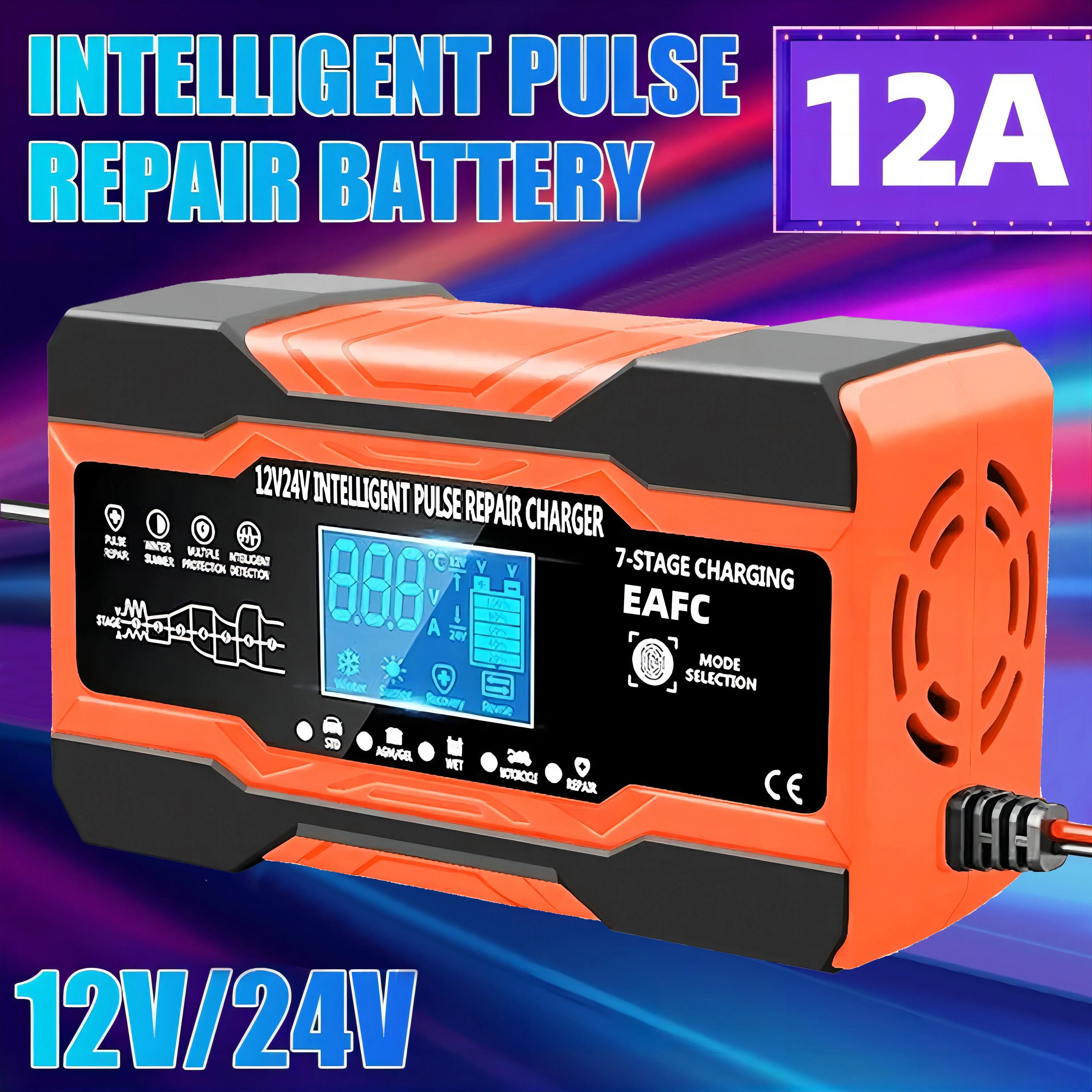 Chargeur de batterie intelligent 12V 24V 12a 10a, Charge rapide pour Batteries de voiture, Charge en