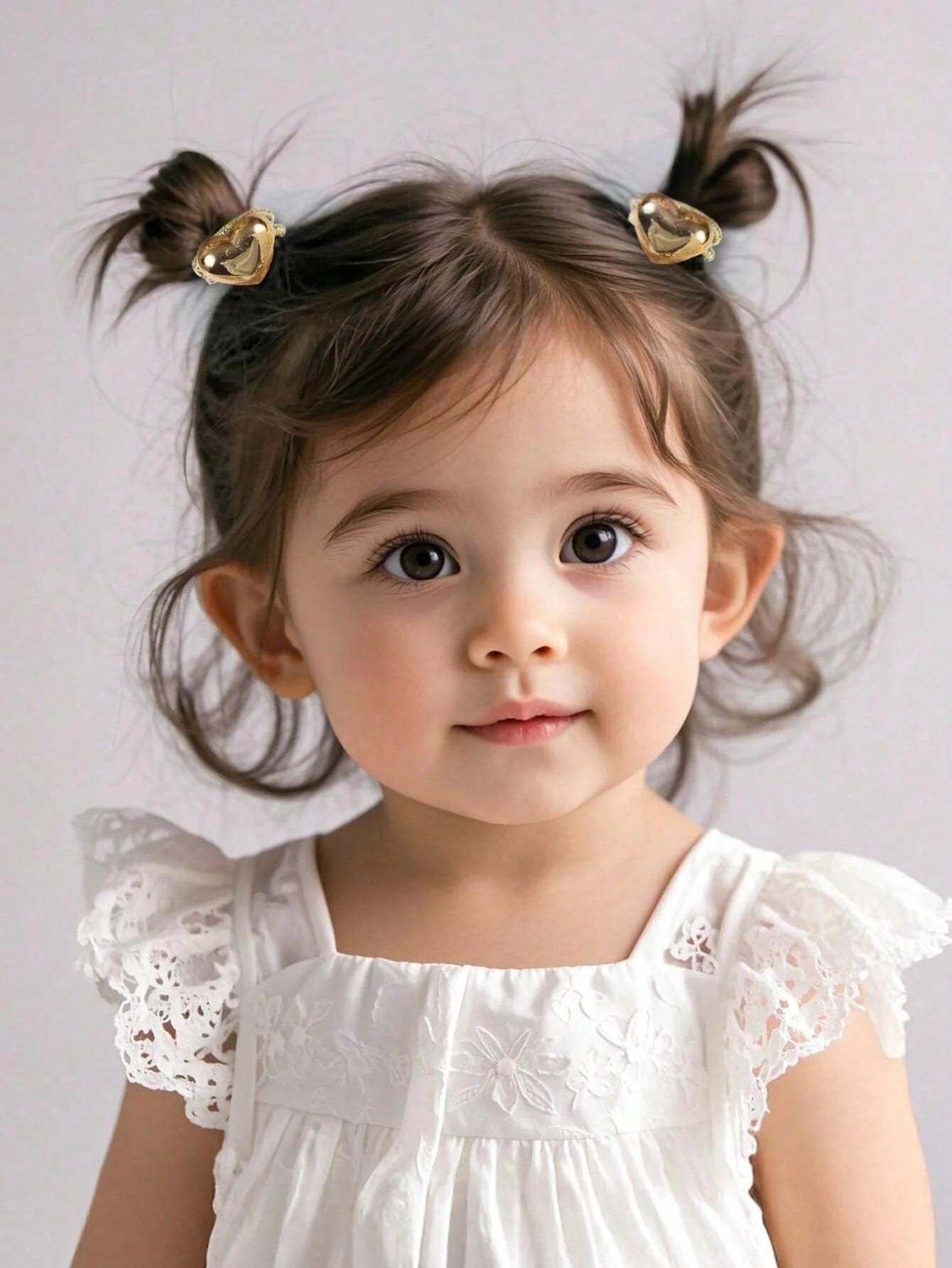 Lot de 10 jolis élastiques pour cheveux de style princesse pour bébés filles, avec paillettes dorées