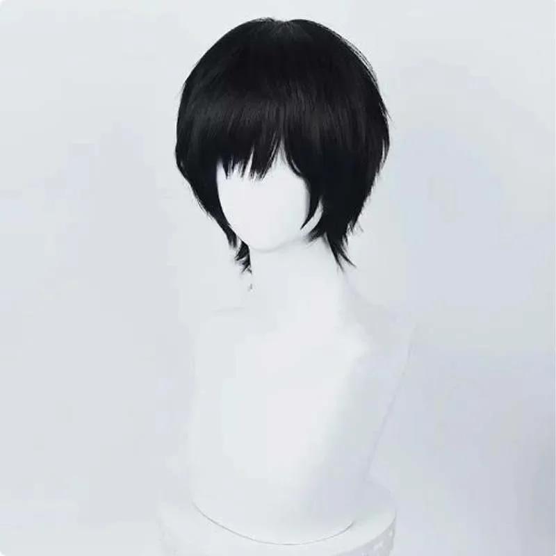 Anime tronçonneuse homme Yoshida Hirofumi Cosplay perruque courte noir résistant à la chaleur cheveu