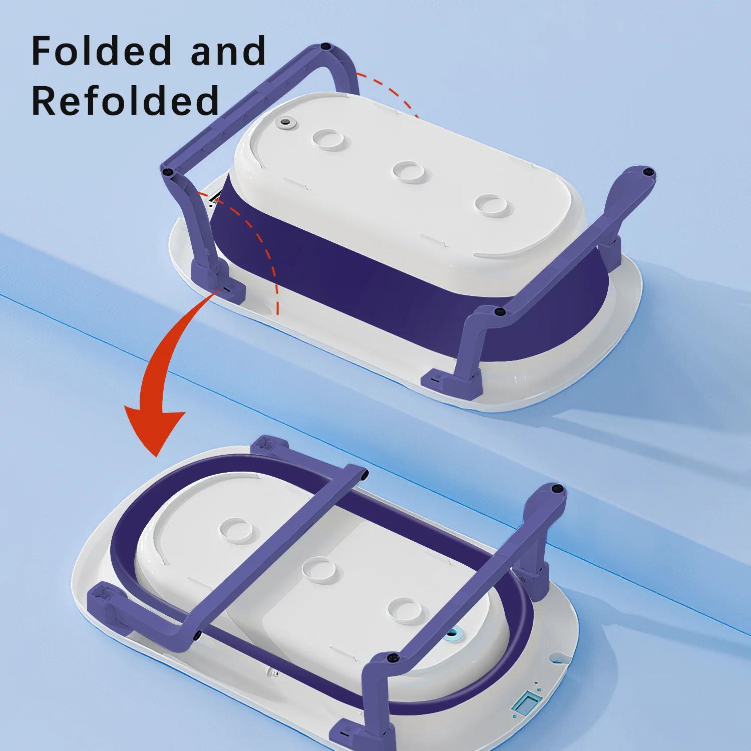 Baignoire pliable pour bébé, baignoire de voyage portable pour nouveau-né, avec coussin de soutien p
