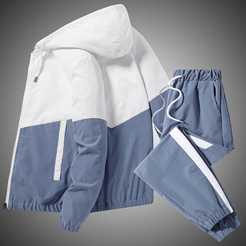 Ensemble de survêtement décontracté pour homme 2026 – Veste à capuche et pantalon de jogging 2 pièce