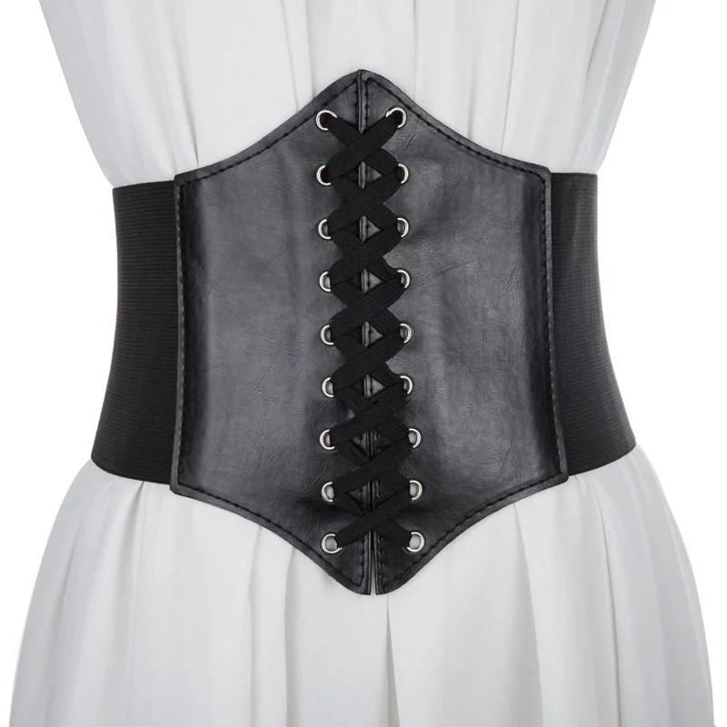 Nouveau Corset Punk noir large ceinture en cuir Pu minceur ceintures de corps pour les femmes élasti