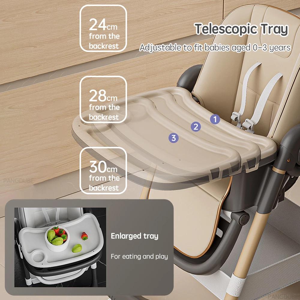 PANGDUBE Chaise haute pour bébé pour nourrir, inclinable, pliante et relevable, chaise haute à roule