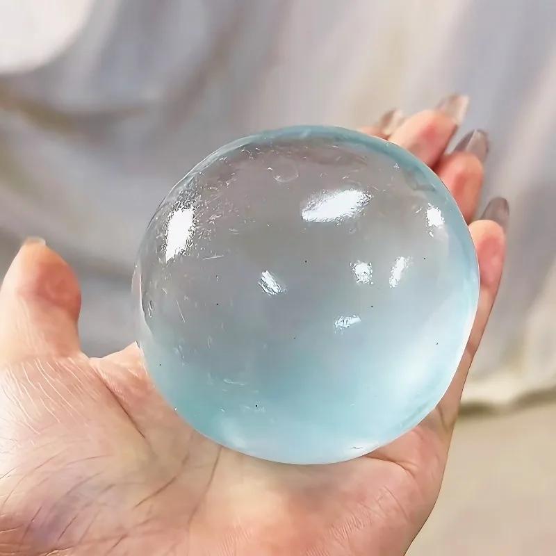 Jouet Squishy en Maltose bleue, mignon Mochi Anti-Stress, balle transparente bleue douce, jouet de d