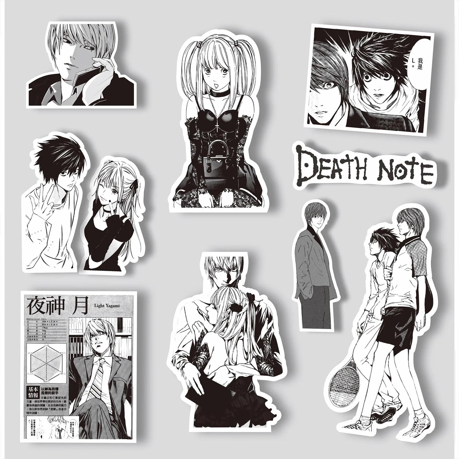 65 pièces Anime Death Note autocollants noir blanc décalcomanies Scrapbook bagages ordinateur portab