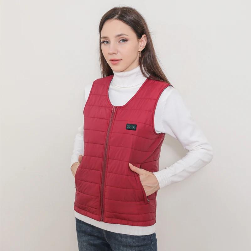 Nouveau hiver unisexe col en v 22 zones résistant à la chaleur gilet chaud personnes d'âge moyen et 