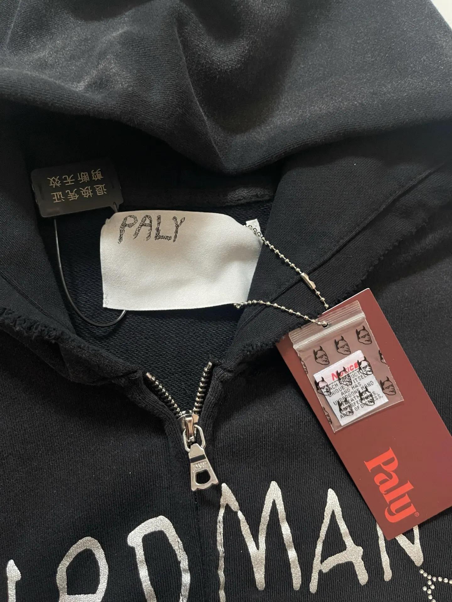 Trou Cardigan PALY broderie sweat à capuche hommes femmes haute qualité Vintage surdimensionné pull 