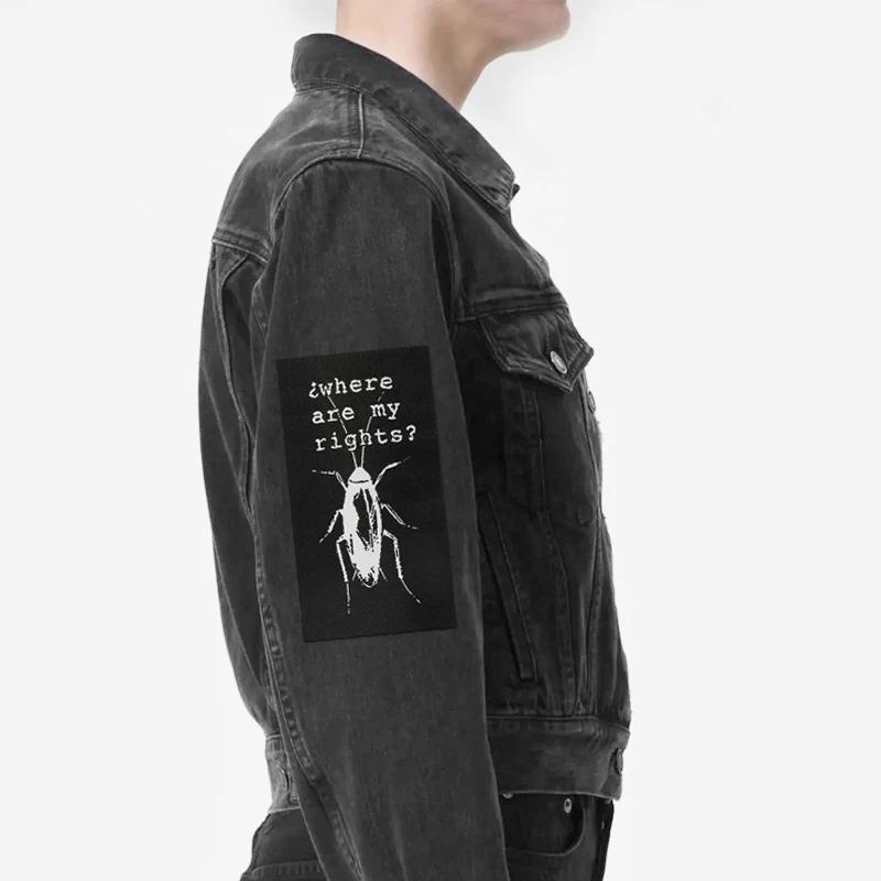 Étiquette tissée absurde, patch punk, badge humoristique, bricolage, fer à coudre sur des patchs noi