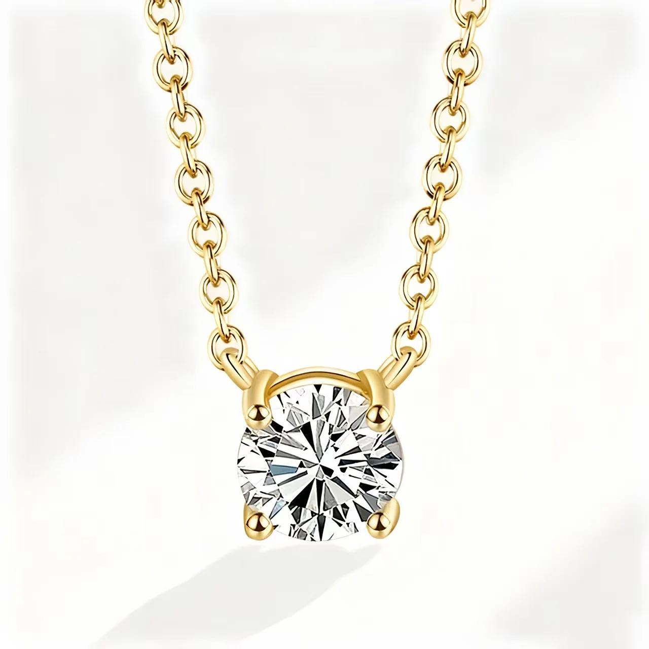 Collier en argent Sterling 925 plaqué or 18 carats, chaîne de clavicule polyvalente en Zircon brilla