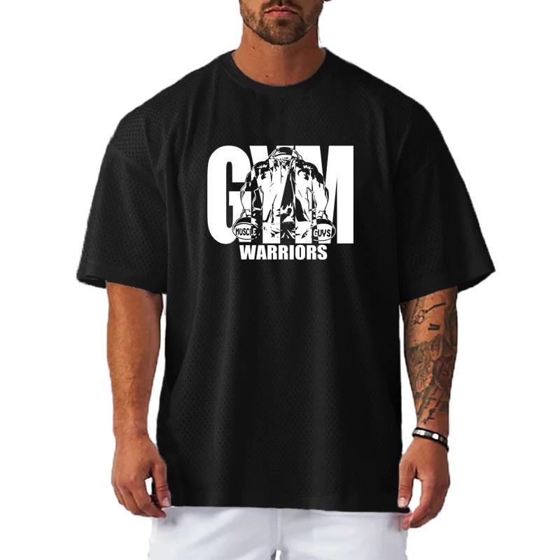 T-Shirt de Sport décontracté pour hommes, surdimensionné, ample, pour gymnastique, musculation, Fitn