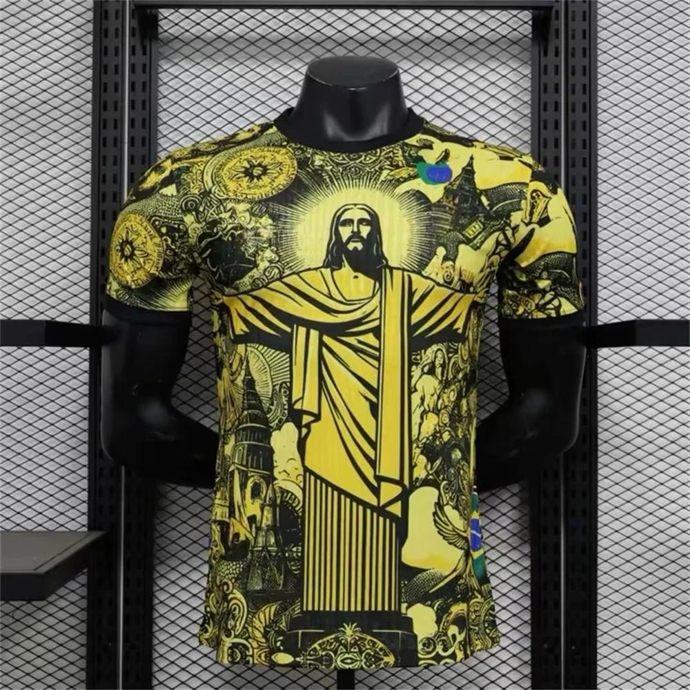 Haut d'entraînement de Football d'été, édition spéciale brésilienne, maillot de Football jésus noir 