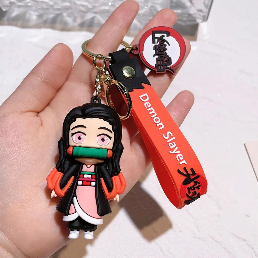 Porte-clés lame de fantôme Demon Slayer Kimetsu No Yaiba, pendentif de sac mignon, clé de voiture, c