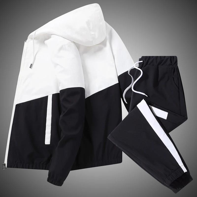 Ensemble de survêtement décontracté pour homme 2026 – Veste à capuche et pantalon de jogging 2 pièce