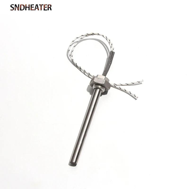 SNDHEATER 1KW Tube électrique à tête unique filetage DN15/21mm(1/2 ") 201SS Tube 12x100-200mm cartou