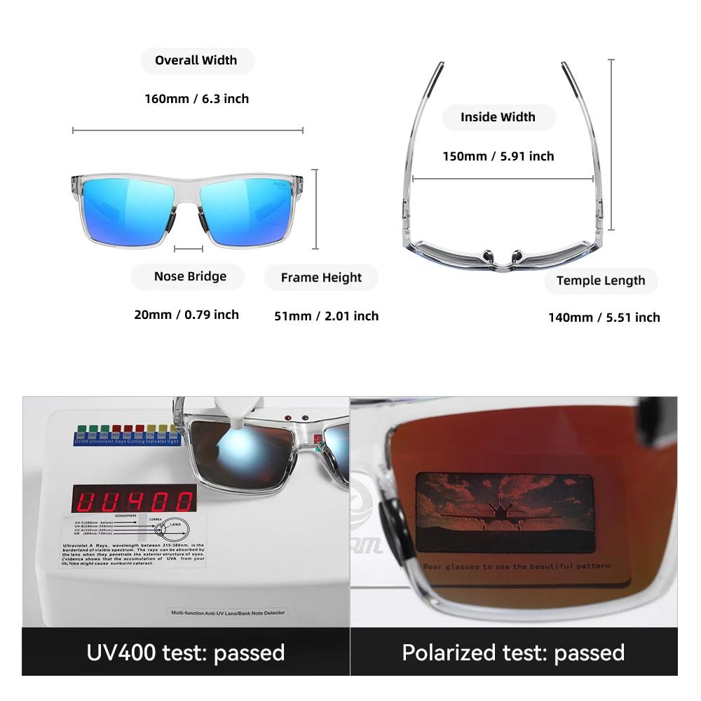 KDEAM lunettes de soleil surdimensionnées pour hommes polarisées TR90 lunettes de soleil grande tail