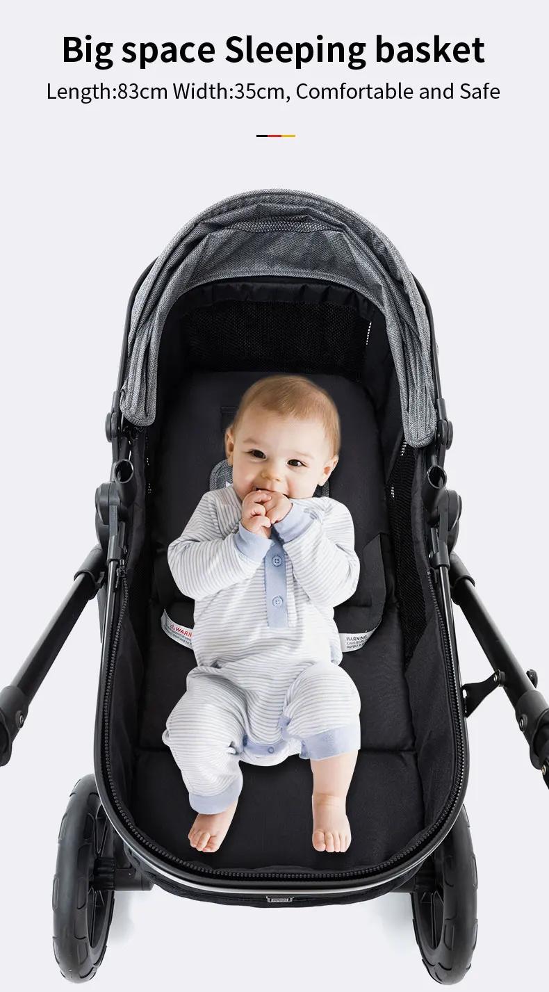 Poussette bébé 3 en 1 facile à plier multifonctionnelle poussette voyage Portable landau siège de sé