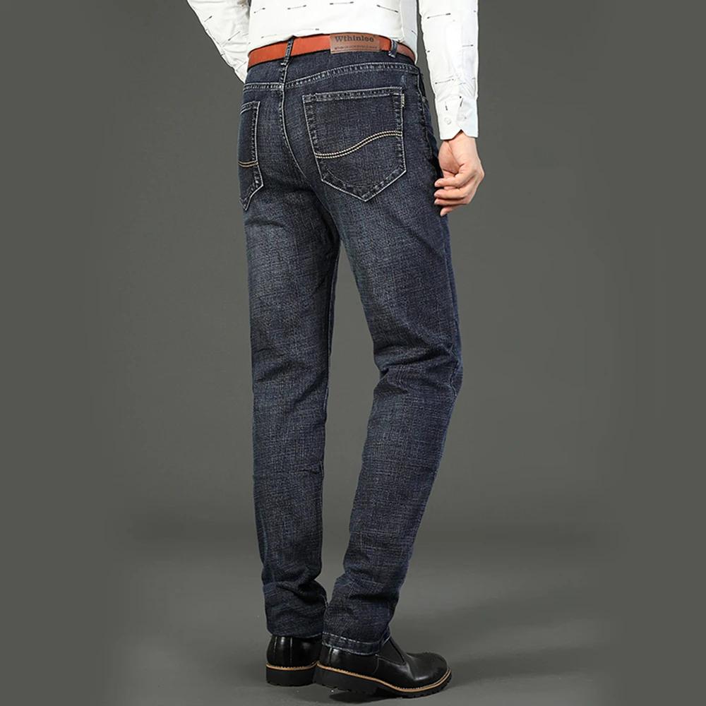 Wthinlee hommes d'affaires jean décontracté droit Stretch mode classique bleu noir travail Denim pan