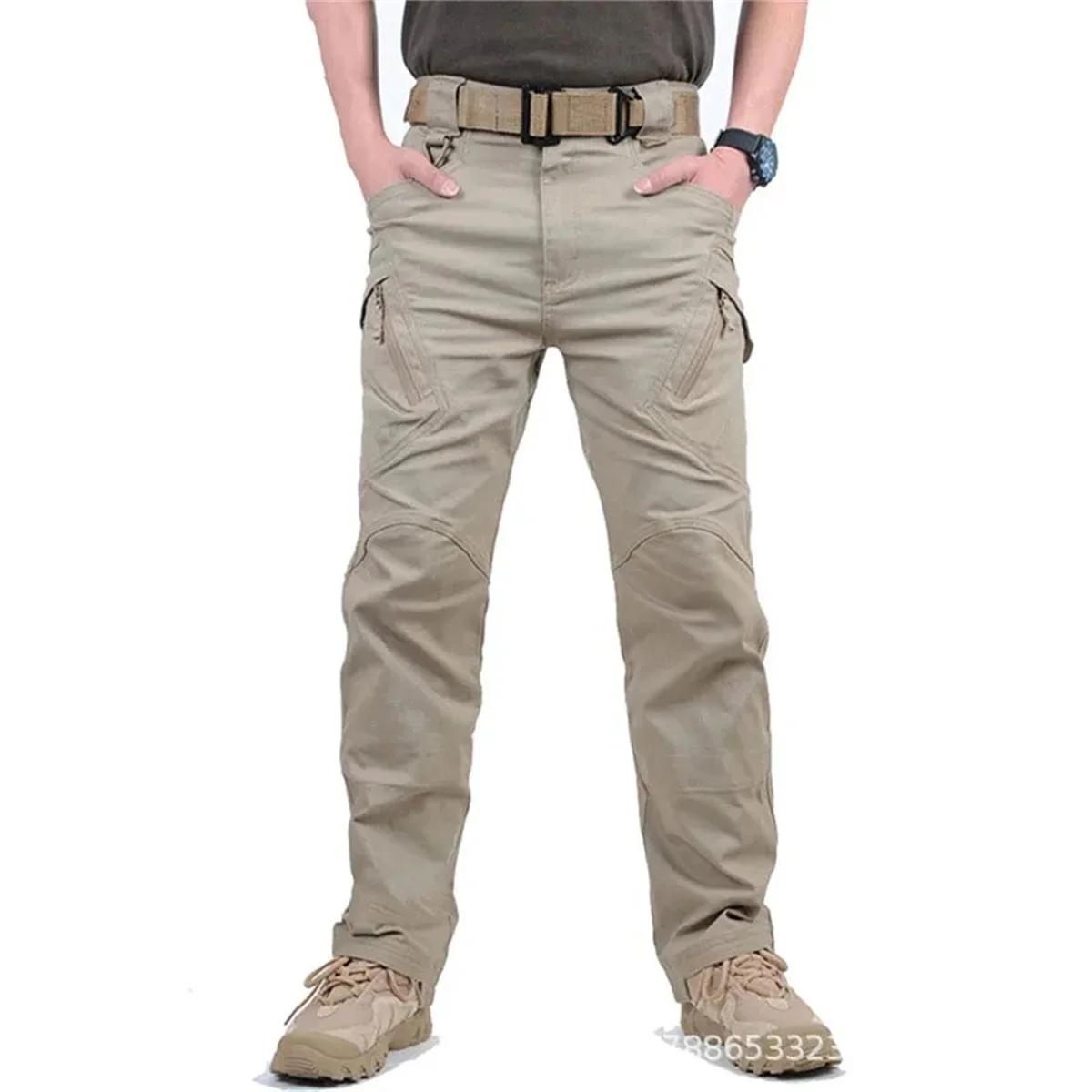Pantalon tactique pour hommes grande taille, plusieurs poches, élastique, militaire, urbain, pour le