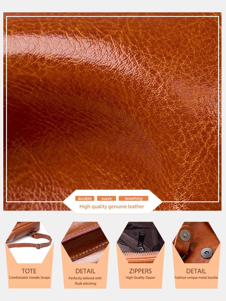 Zency-Sac à dos de voyage en cuir véritable pour femme, grande capacité, sac à dos pour ordinateur p