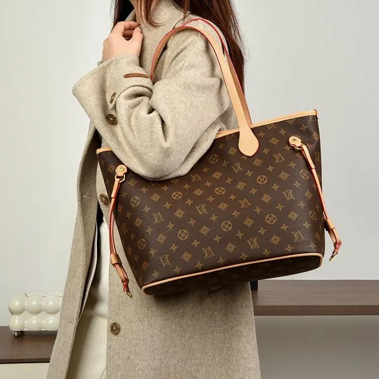 Sac à langer élégant d'inspiration vintage, sac fourre-tout de luxe en cuir pour femme, grande capac