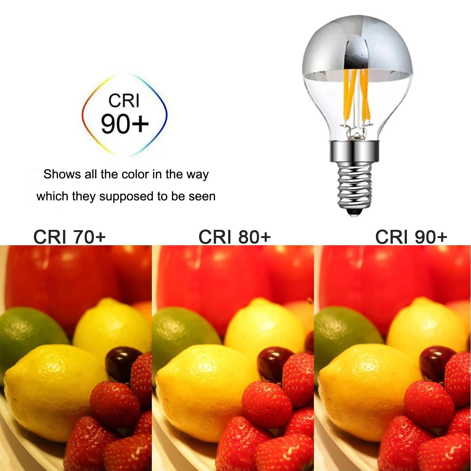 Ampoule LED Vintage à Pointe Argentée, Demi Chrome, Lampe Décorative, 40W, Filament Égal, Miroir, E1