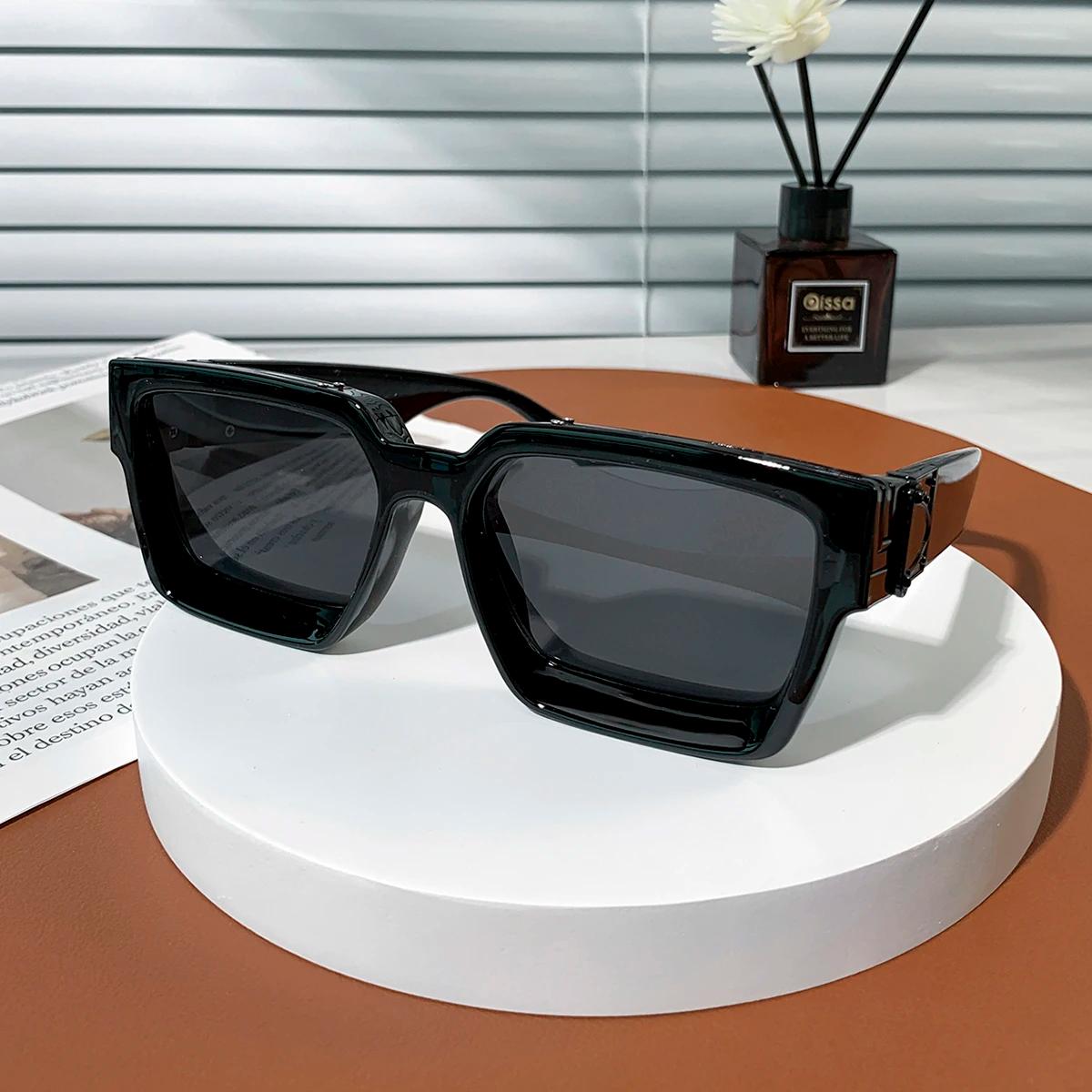 Lunettes de soleil de luxe Ruiao Retro Black Millionaire Shades 2026 pour hommes, lunettes de soleil