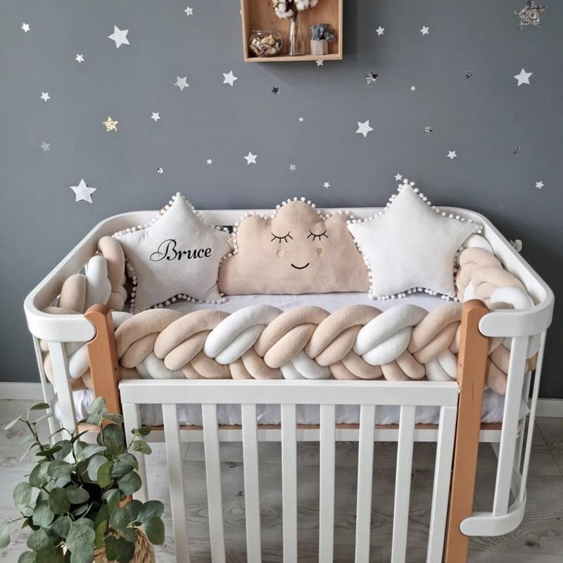 200cm lit de bébé pare-chocs tour de lit pour nouveau-nés tresse lit de bébé pare-chocs accessoires 
