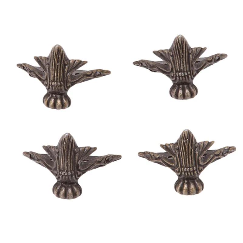 Coffre à bijoux en laiton Bronze Antique, boîte de meubles en bois, pieds décoratifs, protection d'a