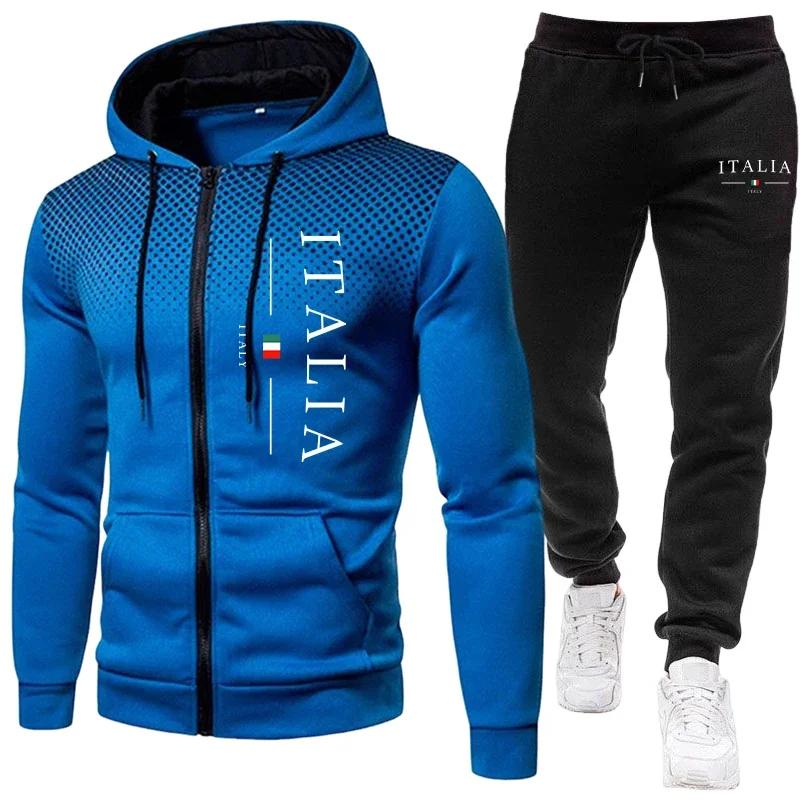 Automne hiver populaire hommes survêtement fermeture éclair à capuche et pantalons de survêtement ur
