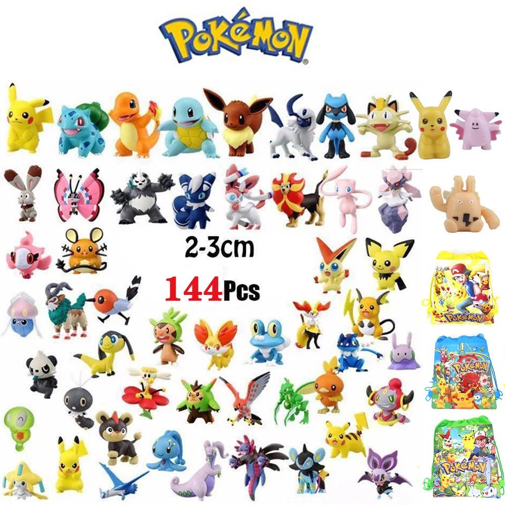 144 pièces Pokemon Pikachu figurine jouets Mini figurines modèle jouet Pikachu Anime enfants poupée 