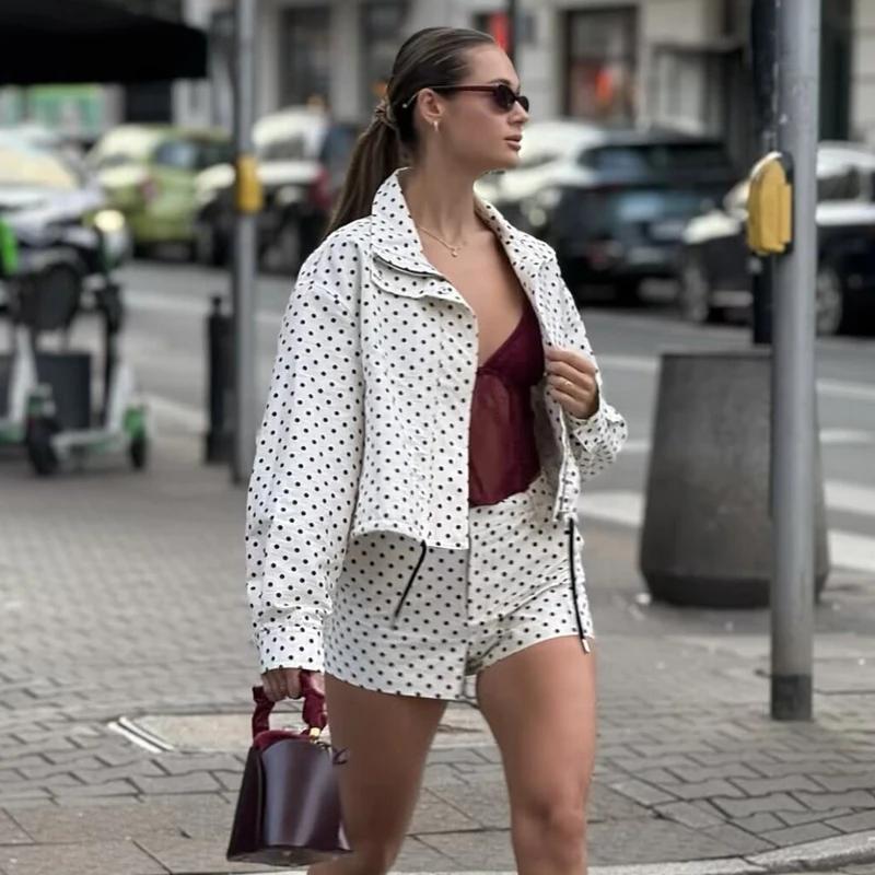 MUJER à pois Bomber vestes pour femmes surdimensionné Demi-saison veste pour femmes mode hiver mante