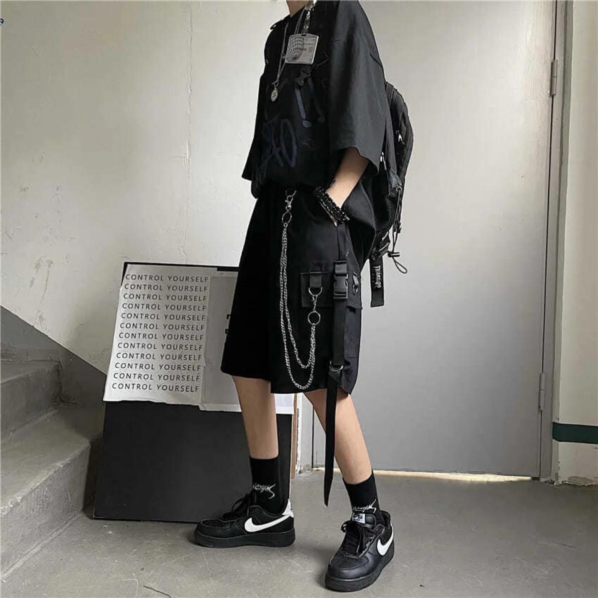 Short à jambes larges pour hommes, court, surdimensionné, Vintage, vêtements d'été, Bermuda de sport