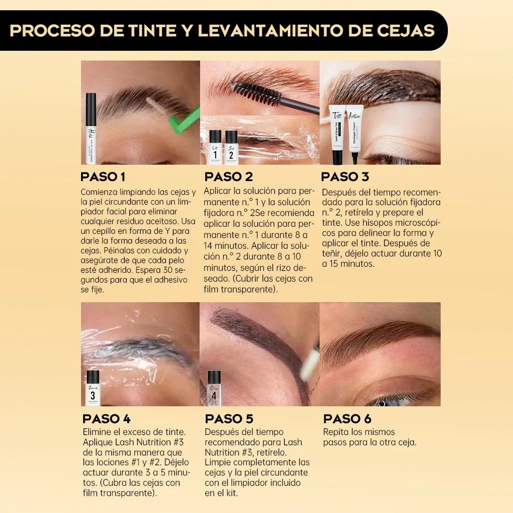 Gollee classique noir naturel cils levage Perm traitement ensemble de maquillage cils et sourcils te