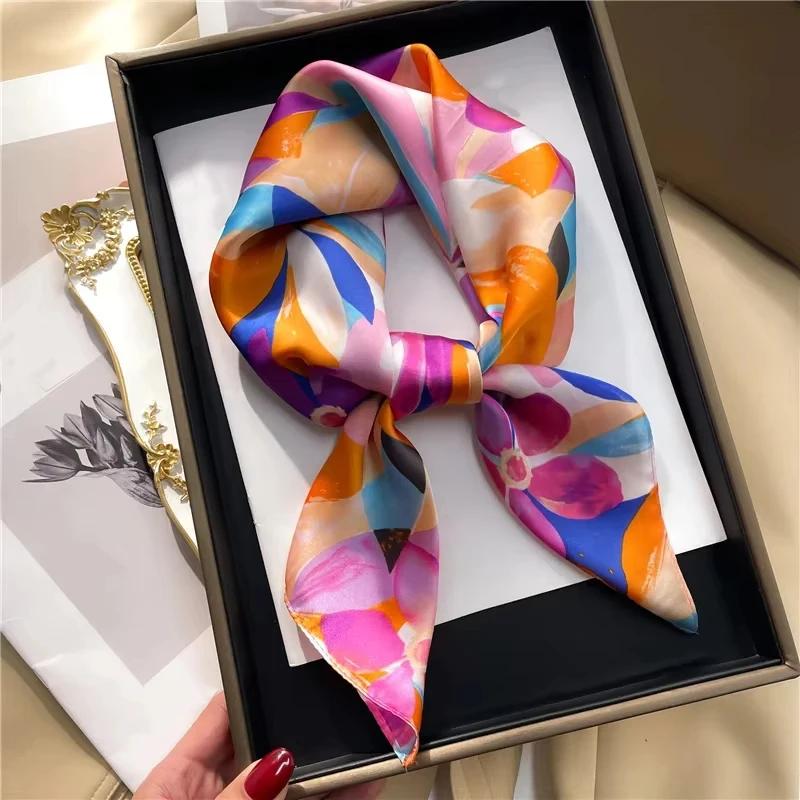 Injplanchers f carré de luxe pour femmes, bandes de cheveux Hijab, foulard de la présidence, châle e