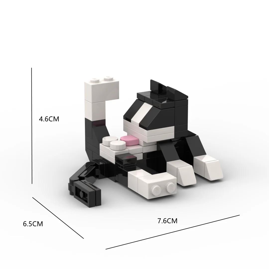 Série animale 62 pièces briques MOC chat Figires bricolage blocs de construction enfants jouets éduc