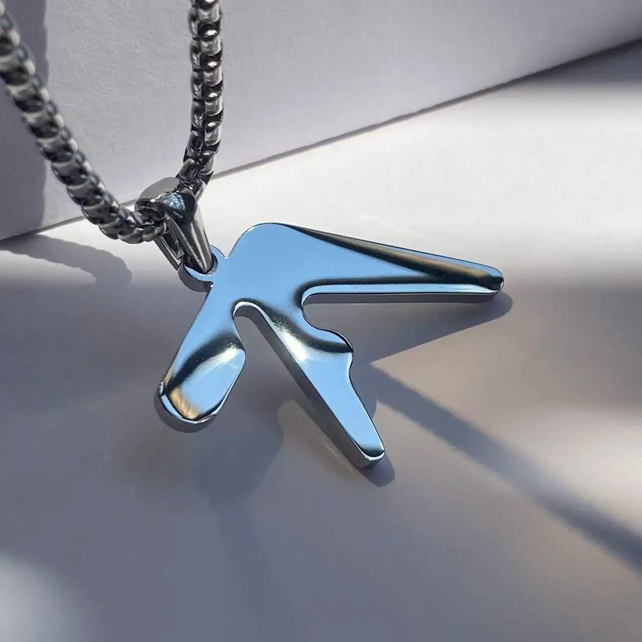 Collier pendentif en acier inoxydable de haute qualité avec logo Aphex – Collier hip-hop tendance po