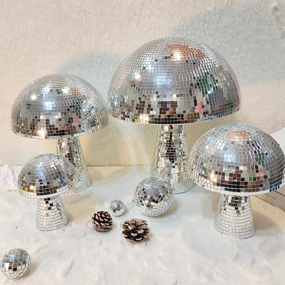Boule Disco champignon pour décorations pour la maison décor de fête miroir boule Disco forme champi
