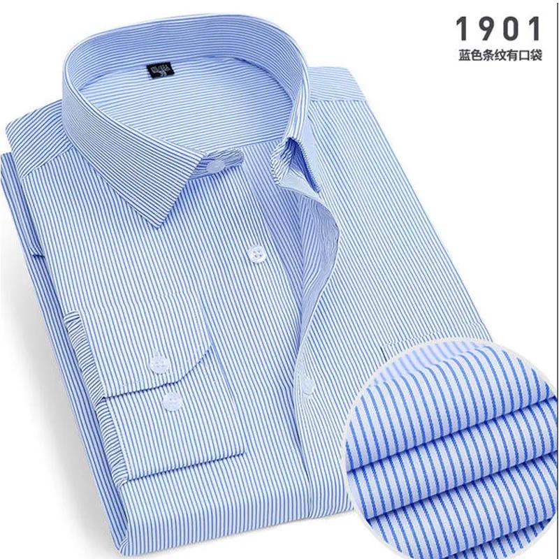 Chemise rayée à manches longues pour hommes, sans repassage, anti-rides, confortable, respirante, af