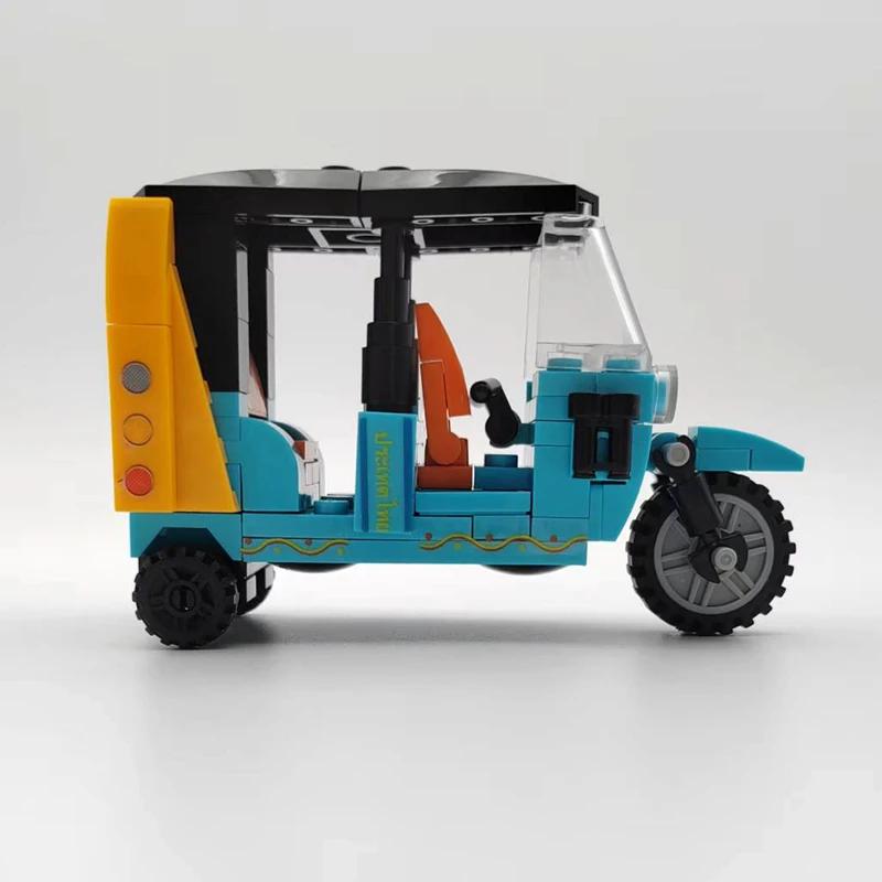 Ville moto à trois roues modèle MOC blocs de construction véhicule briques techniques cadeaux d'anni
