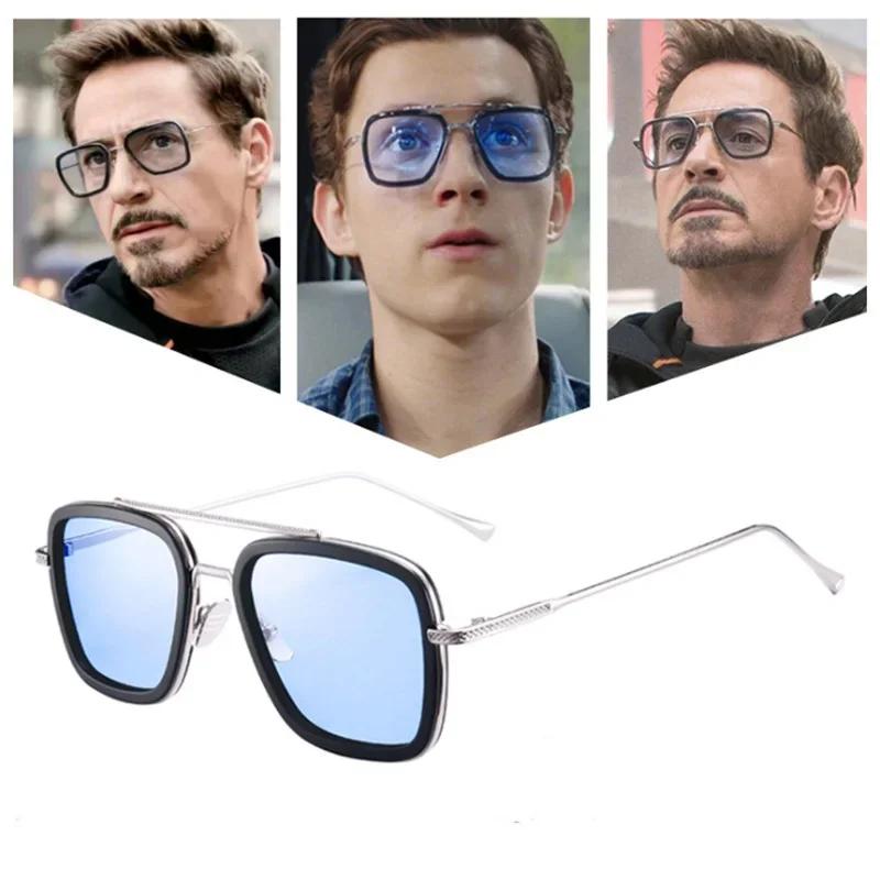Lunettes de soleil mode cadre carré Tony Stark Style femmes lunettes de soleil hommes carré marque D