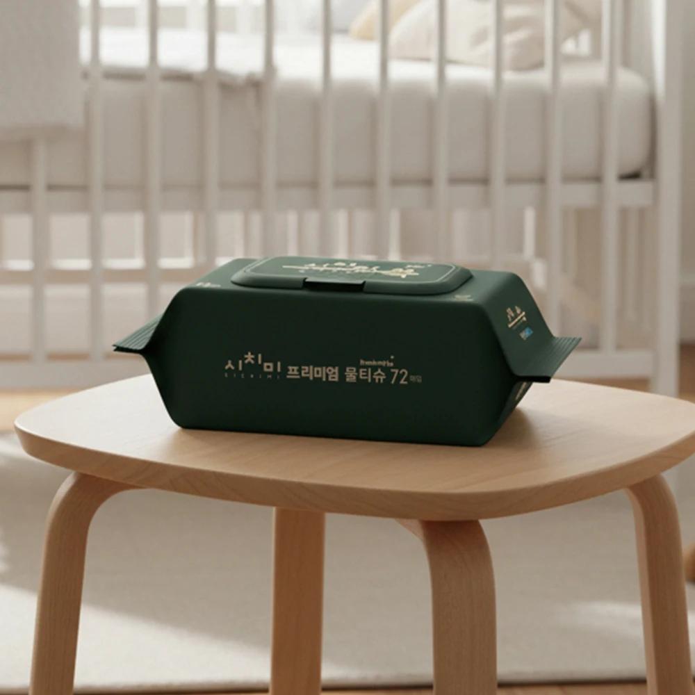 Sichimi Green Wet Baby Wipes premium gaufrage EWG casquette de qualité tout vert 72 paquets 10 paque