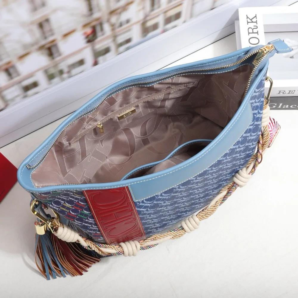 Sac fourre-tout pour femme CHHC, texture premium, multifonctionnel, sac bandoulière, design imprimé 