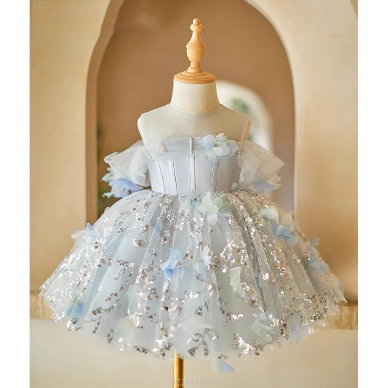 Robe d'hôte pour filles, tenue de concours de princesse pour enfants, tenue de spectacle de Piano, f