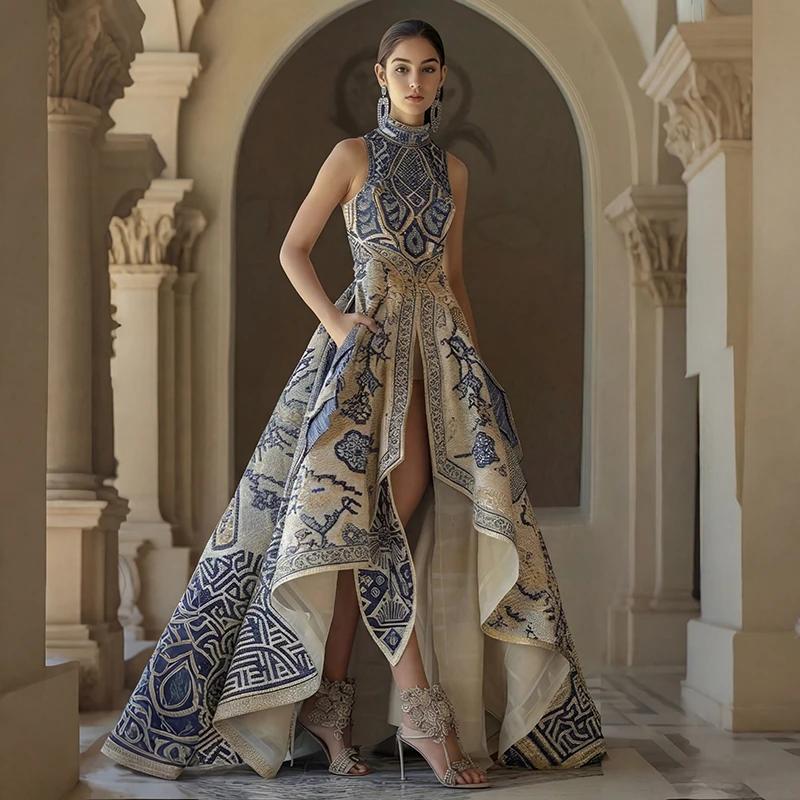 Robes longues élégantes pour femmes, pour soirées et fêtes, été 2026, sans manches, à ourlet asymétr