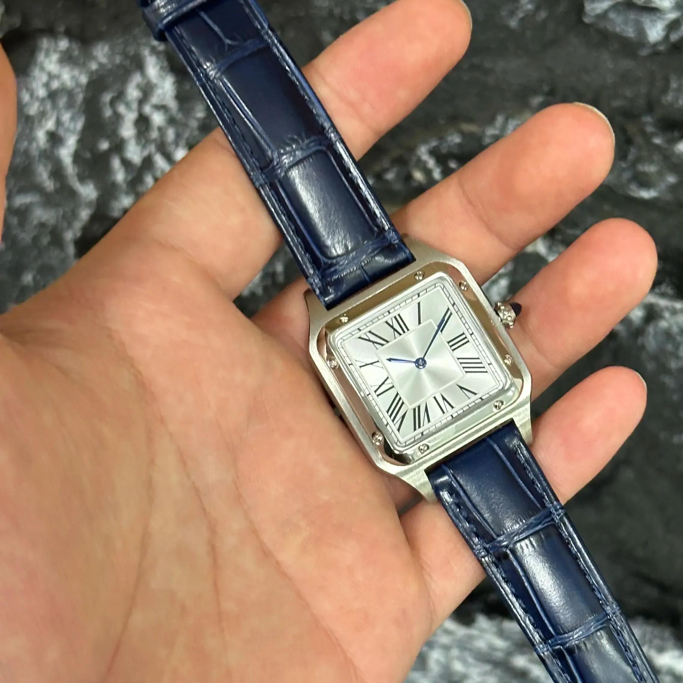 Montre à Quartz de luxe pour hommes, cadran carré à chiffres romains, tendance, décontractée, bracel