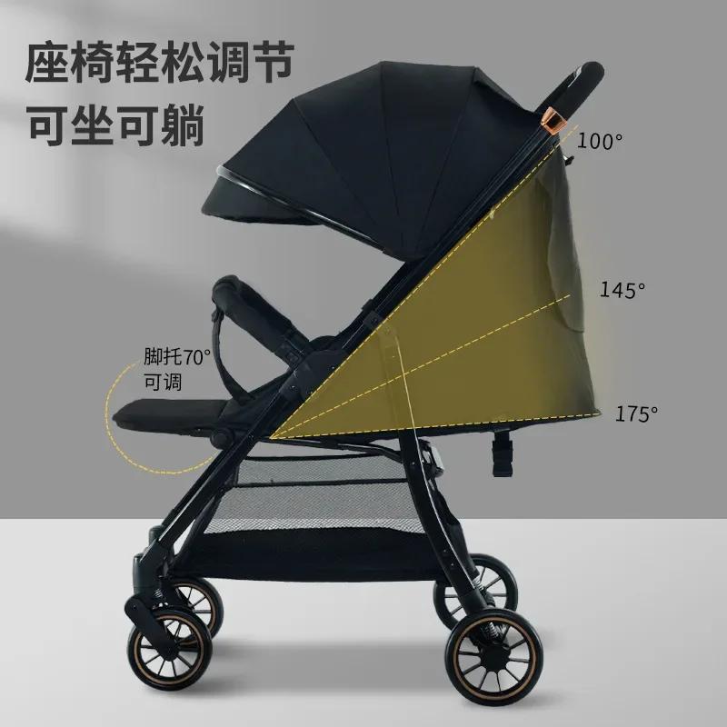 La poussette pour bébé peut s'asseoir et s'allonger avec une poussette légère pliante et absorbant l