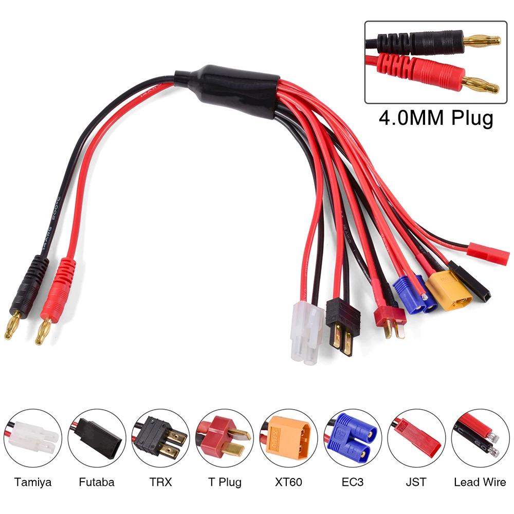 Connecteur adaptateur de chargeur RC 8 en 1, 4.0mm, banane XT60 TRX Tamiya Lipo pour Drone de voitur