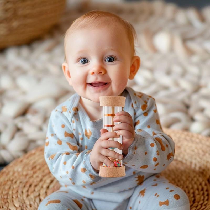 Jouets mentaires oriels Montessori pour enfants, anciers de pluie pour bébé, sablier arc-en-ciel, ho